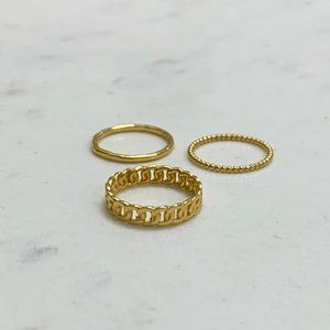 Katie Dean Jewelry Everyday Stack, gold, size 5